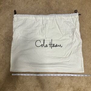 Cole Haan Cream Drawstring Logo Dust Bag with Black Script